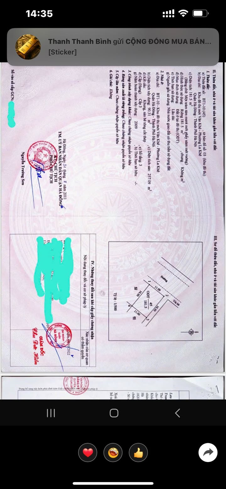 Biệt thự lô góc Văn Khê Hà Đông 181m² giá 55 tỷ - Kinh doanh đắc địa!