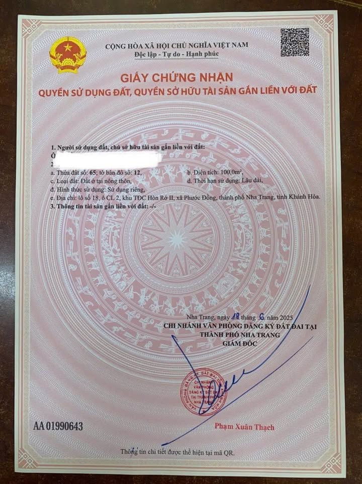 Đất nền Phước Đồng, Nha Trang 100m² giá 6.7 tỷ - Vị trí đắc địa gần Sungroup!