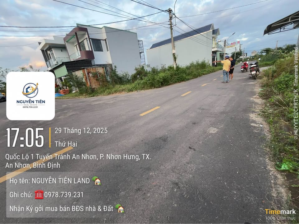 Đất nền góc 2 mặt tiền tại Nhơn Hưng, An Nhơn 98m² giá 1.3 tỷ - Cơ hội đầu tư tuyệt vời!