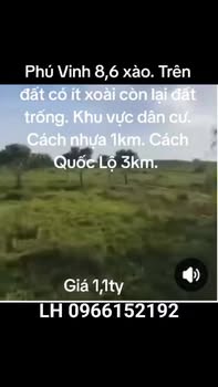 Đất nền Phú Vinh 8600m² giá 1,1 tỷ - Cơ hội đầu tư tuyệt vời!