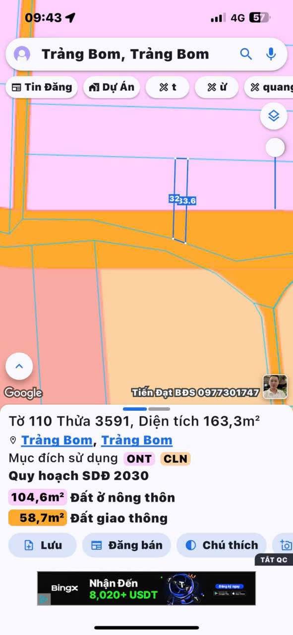 Đất nền mặt tiền đường nhựa Quảng Tiến, Trảng Bom 190m² giá 1 tỷ - Cơ hội đầu tư sinh lời!