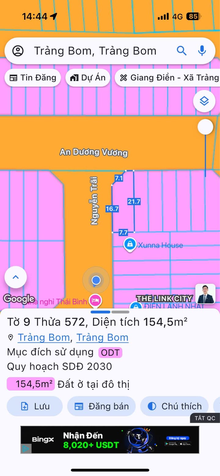 Lô đất góc 2 mặt tiền tại Nguyễn Trãi, Trảng Bom 154m² - Cơ hội đầu tư tuyệt vời!