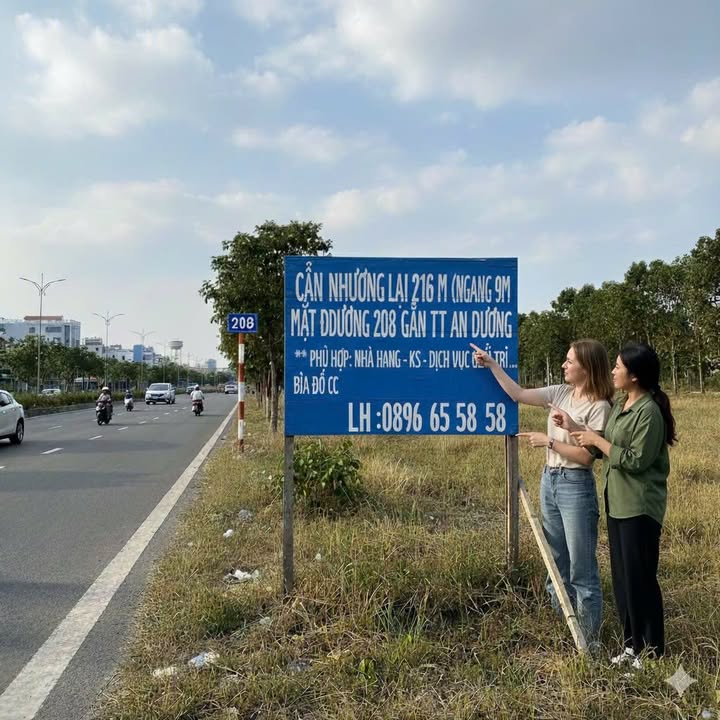Đất mặt đường 208 An Dương 216m² giá 10.368 tỷ - Phù hợp kinh doanh nhà hàng, khách sạn