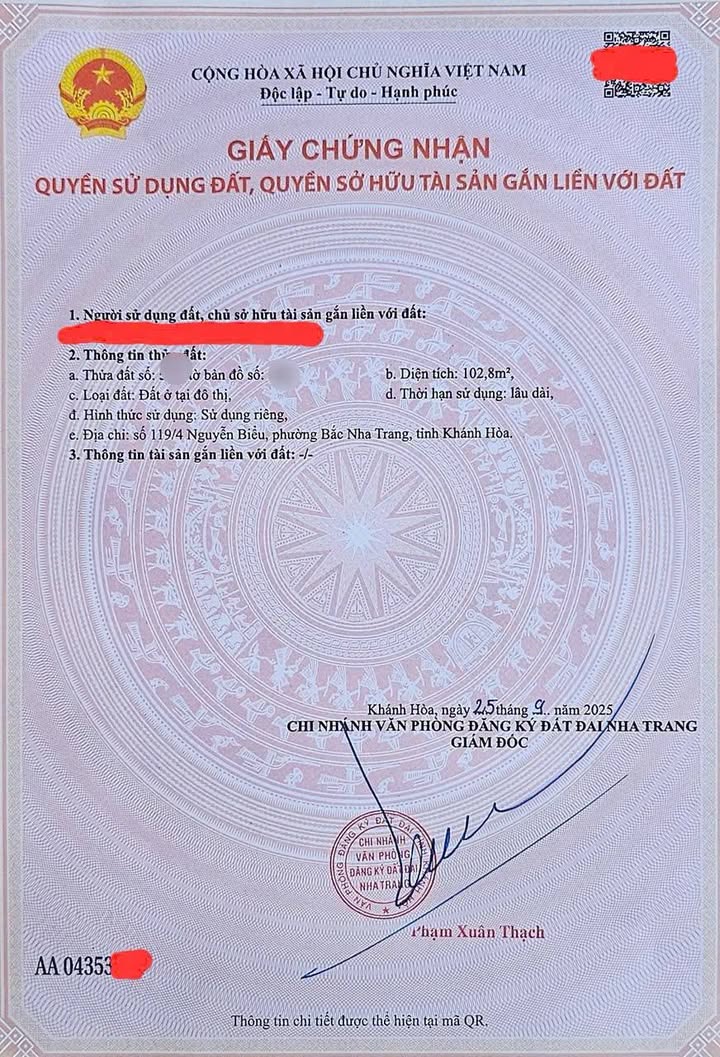 Đất nền Vĩnh Hải Nha Trang 102.8m² giá 6.68 tỷ - Đường ô tô thuận lợi