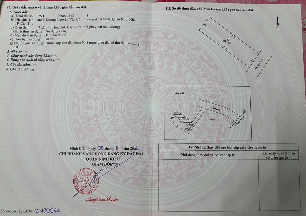 Đất nền đẹp Hẻm 12-20 Nguyễn Văn Cừ, 71.1m² giá 2 tỷ - Sổ hồng chính chủ!