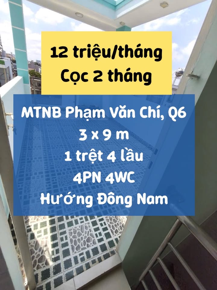Cho thuê nhà mặt tiền Phạm Văn Chí, Q6 - 27m² chỉ 12 triệu/tháng - Cơ hội vàng cho kinh doanh!