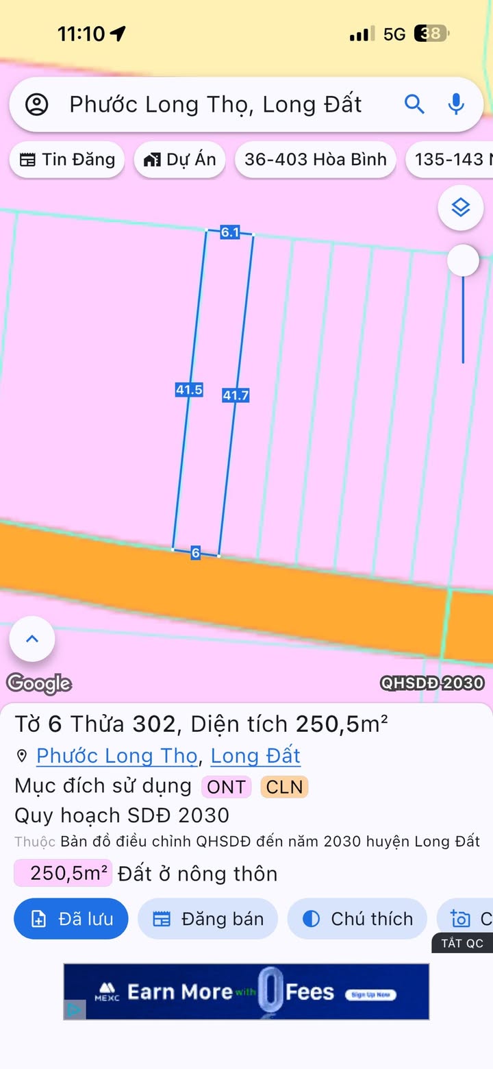 Đất nền Phước Long Thọ Đất Đỏ 250.5m² giá 830 triệu - Đầu tư sinh lời ngay!