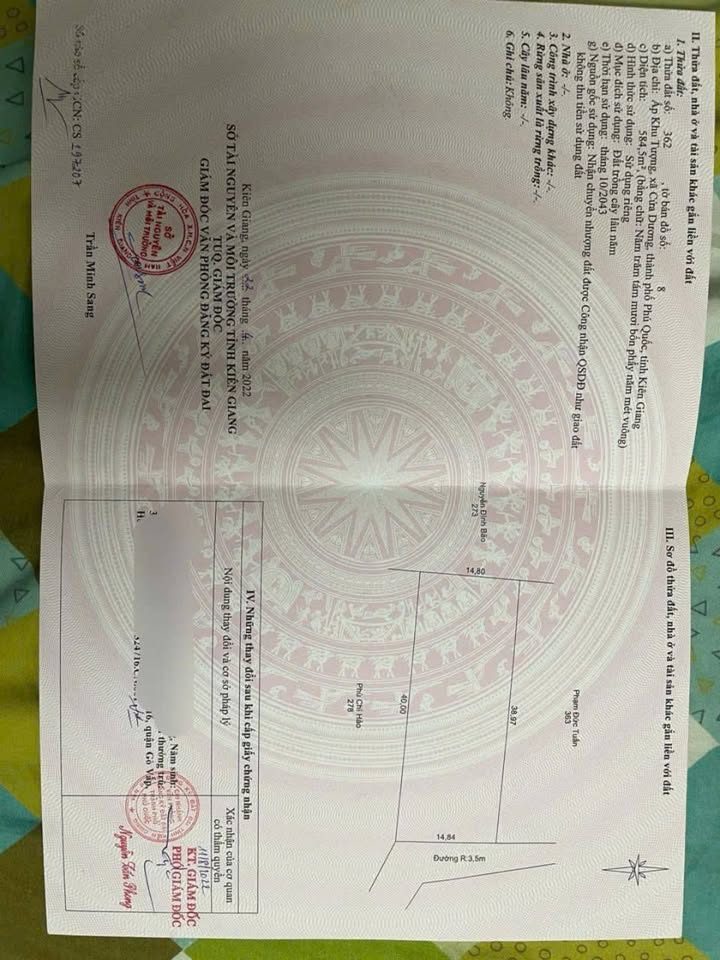 Đất nền Bãi Thơm Phú Quốc 540m² giá 2.6 tỷ - Cơ hội đầu tư hấp dẫn!