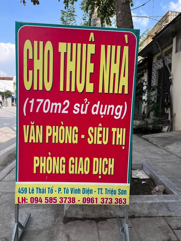 Nhà cho thuê tại 459 Lê Thái Tổ, Triệu Sơn - Mặt đường, thuận lợi kinh doanh!