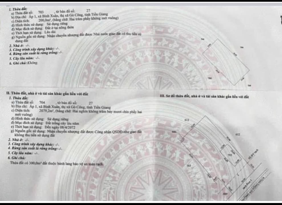 Đất mặt tiền nhựa Ấp 1, Bình Xuân, Gò Công 2.279m² giá chỉ 2 triệu/m² - Cơ hội đầu tư tuyệt vời!