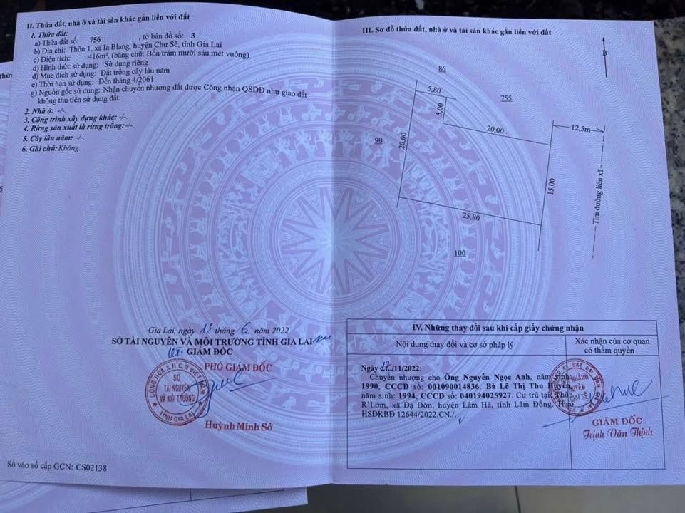 Đất thổ cư 500m² thôn 1 Ia Blang - Mặt tiền đường liên xã, giá 2.4 tỷ!