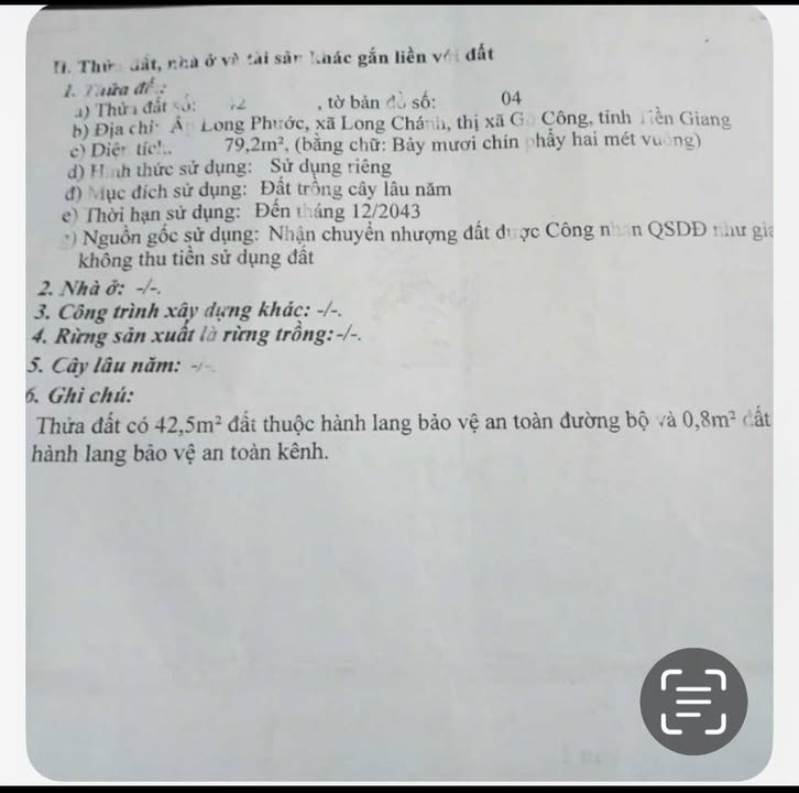 Đất nền chính chủ tại Gò Công Tây 79m² giá chỉ 300 triệu - Đầu tư sinh lời ngay!