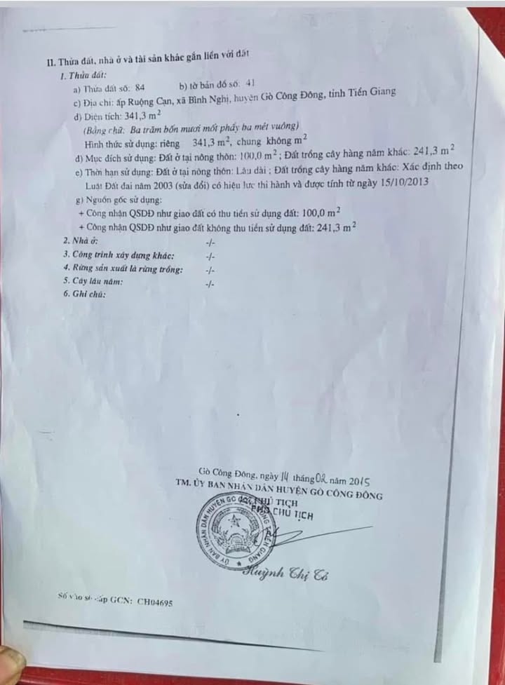 Đất mặt tiền DH02, xã Bình Nghị 341.5m² giá 3.3 tỷ - Cơ hội đầu tư tuyệt vời!