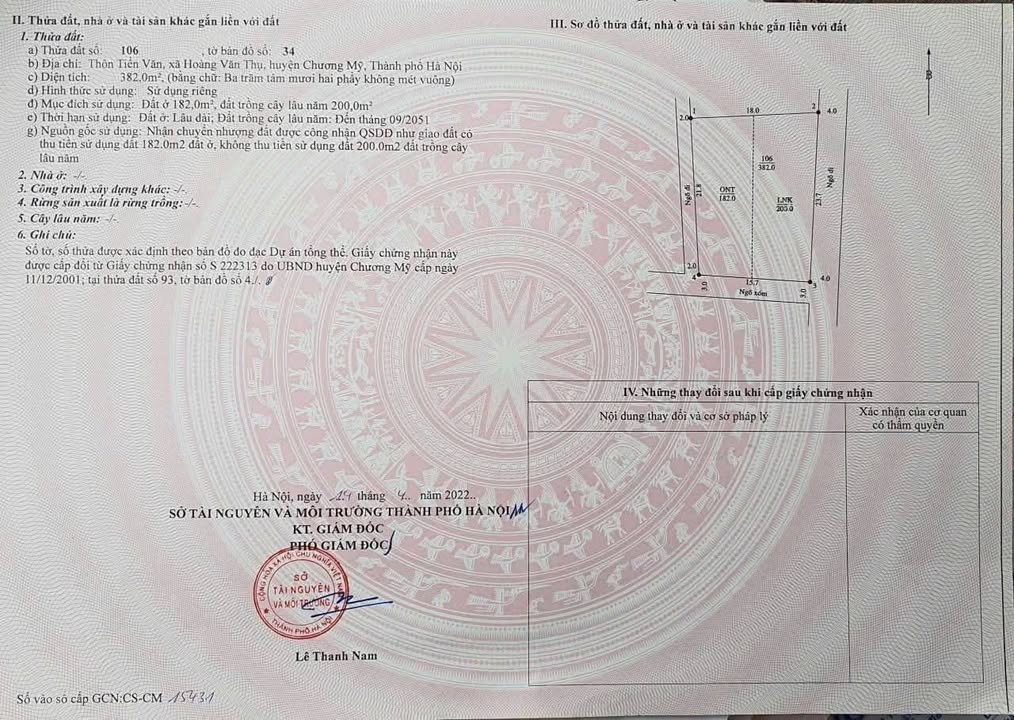 Đất nền xã Hoàng Văn Thụ, Chương Mỹ 382m² giá chỉ 4.85 tỷ - Lô góc 3 mặt tiền thuận tiện kinh doanh!