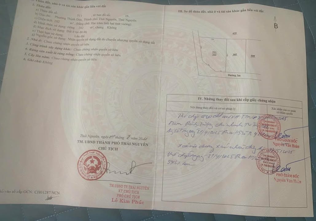 Đất thổ cư 202m² tại KDC 11 Thịnh Đán - 3 mặt tiền, vị trí đắc địa!