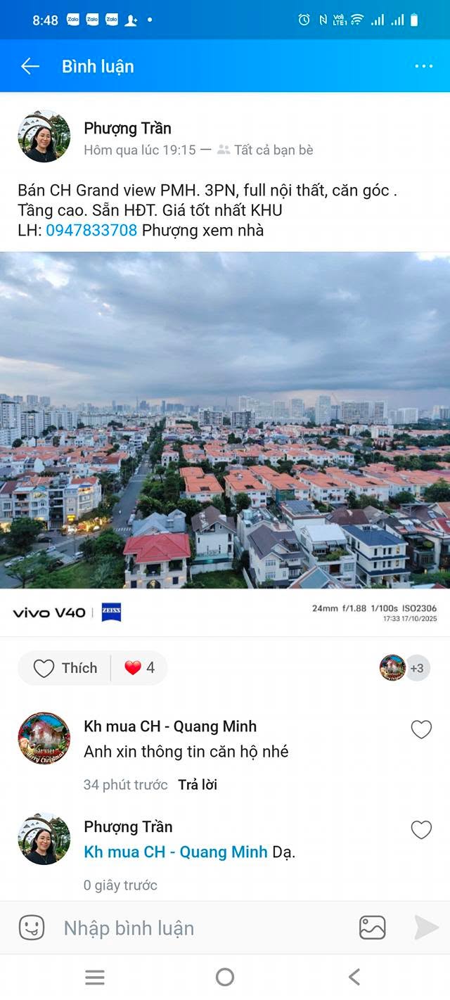 Căn hộ Grand View B quận 7 118m² giá thỏa thuận - Căn góc đẹp, đầy đủ nội thất!