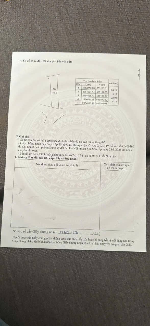 Đất thổ cư 116m² tại Trung Giã, Sóc Sơn - Cơ hội đầu tư sinh lời cao!