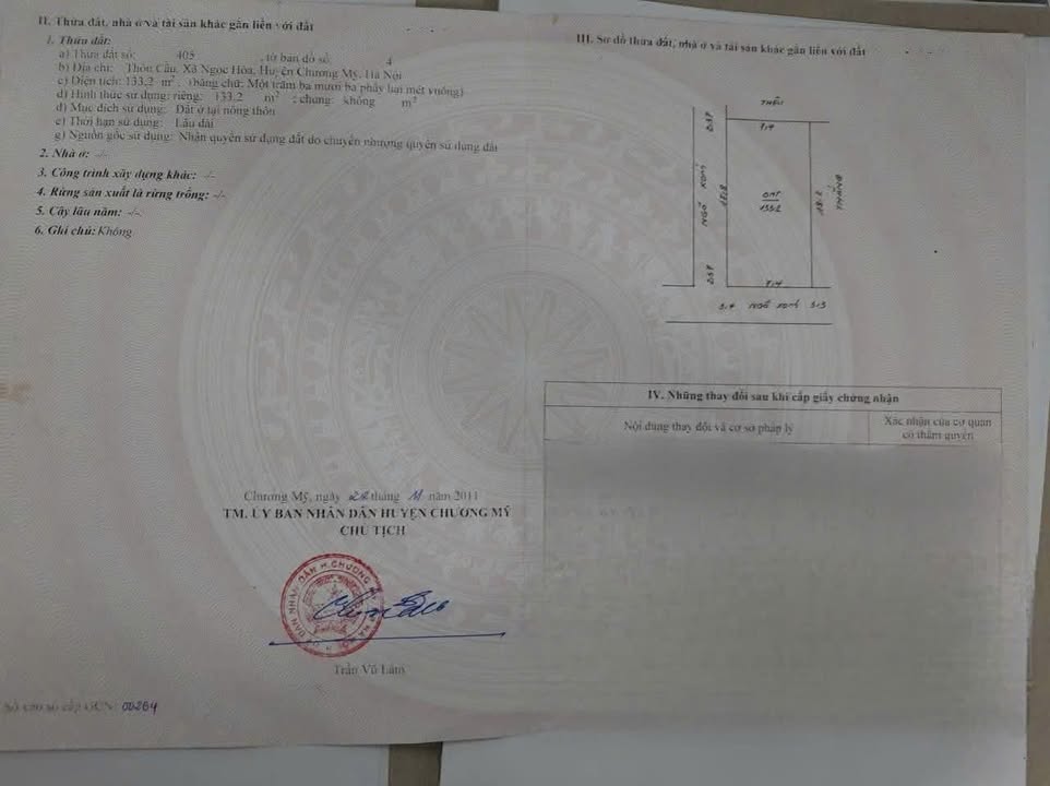 Đất nền Ngọc Hòa, Chương Mỹ 133m² - Lô góc, ô tô tránh, giá thỏa thuận!