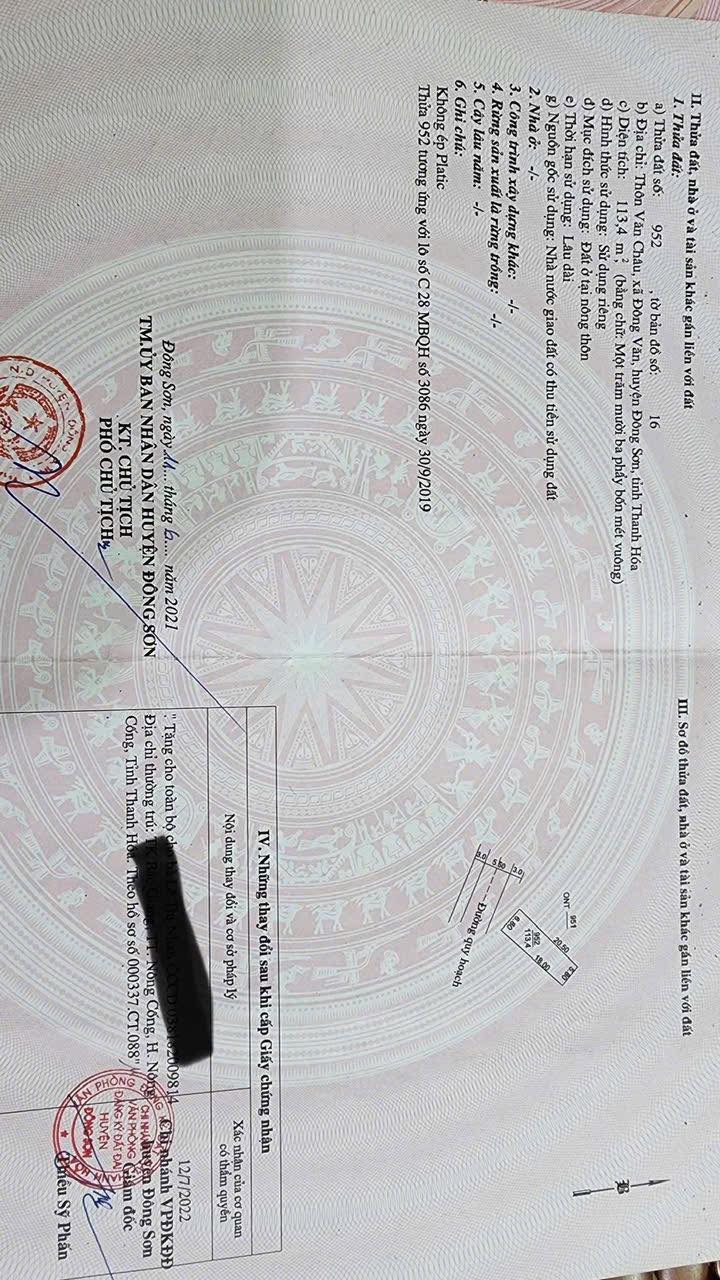 Đất nền Đông Văn, Đông Sơn 113.5m² giá chỉ 1 tỷ - Cơ hội đầu tư hấp dẫn!