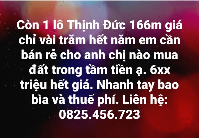 Đất nền Thịnh Đức Thái Nguyên 166m² giá 600 triệu - Cơ hội đầu tư tuyệt vời!