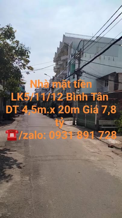 Nhà mặt tiền Liên Khu 5-11-12, Bình Tân, 90m² giá 7.8 tỷ - Đầu tư sinh lời ngay!