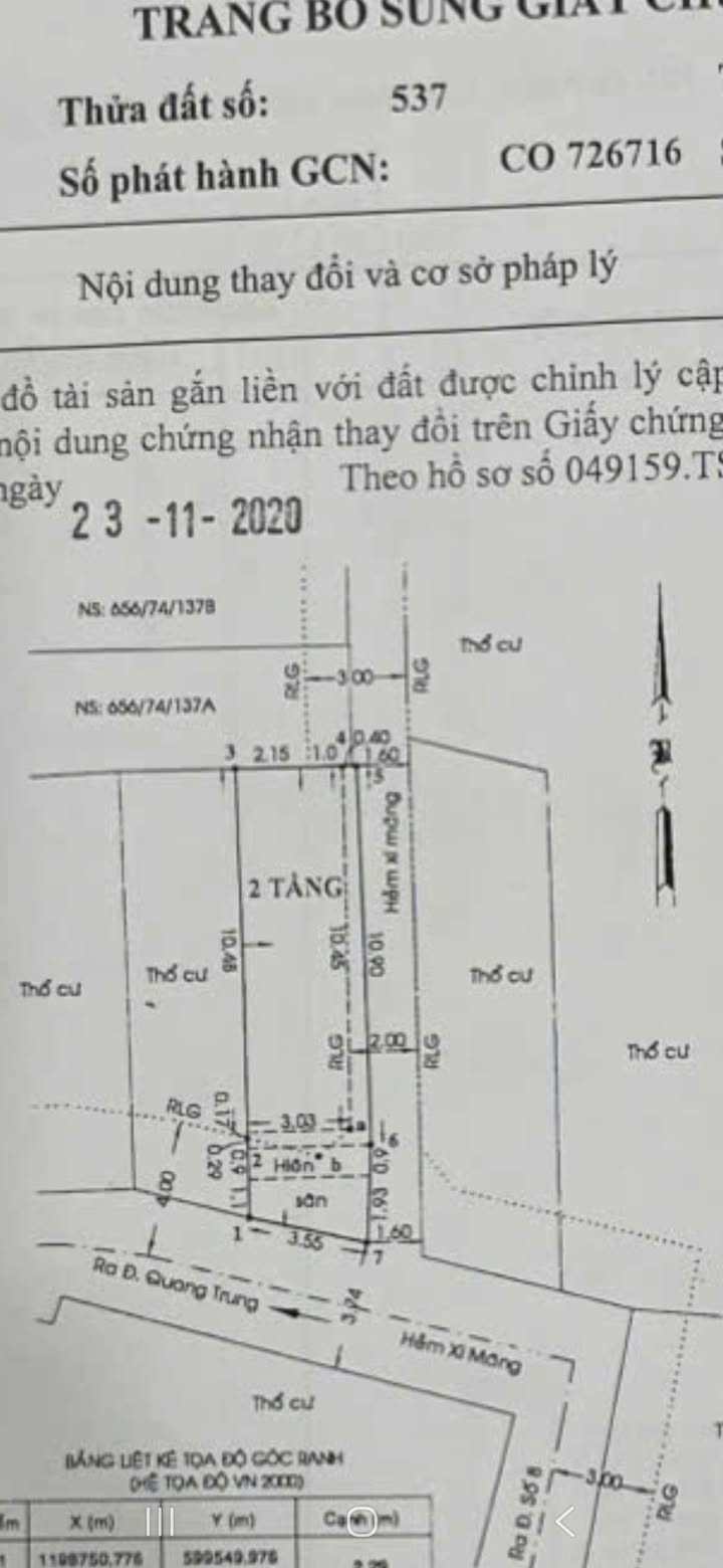 Nhà bán Gò Vấp - Quang Trung 48m² giá 5.3 tỷ - Sổ hồng chính chủ