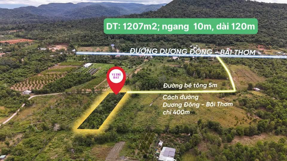 Đất CLN 1207m² tại Phú Quốc chỉ 3.9 tỷ - Sổ hồng chính chủ, ô tô vào tận nơi!