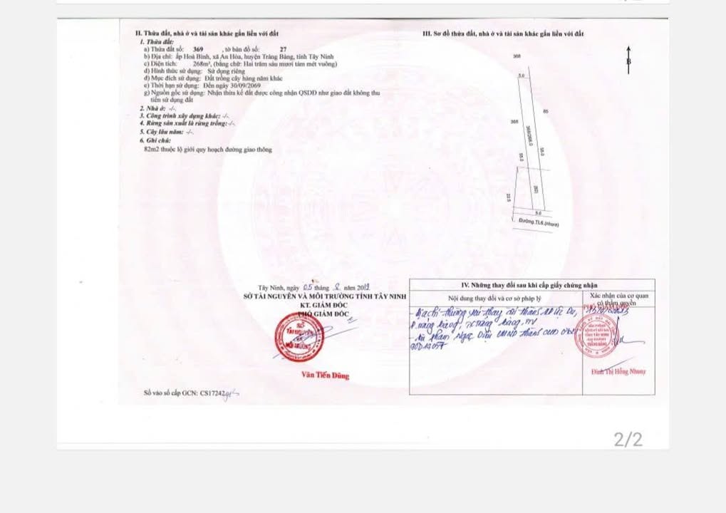 Đất nền Trảng Bàng Tây Ninh 275m² giá 2.4 tỷ - Đầu tư sinh lời lý tưởng!