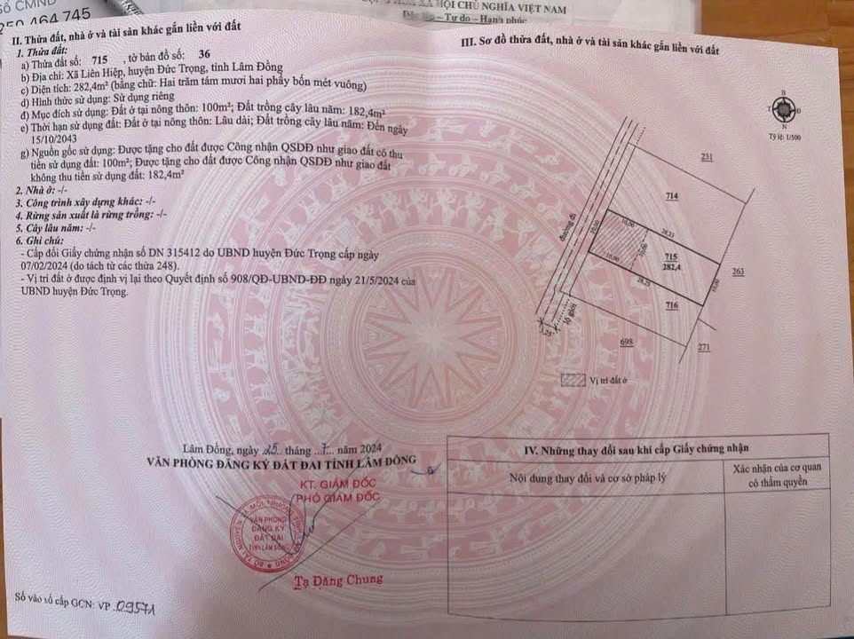 Đất nền Liên Hiệp Đức Trọng 280m² giá 1.9 tỷ - Cơ hội đầu tư tuyệt vời!