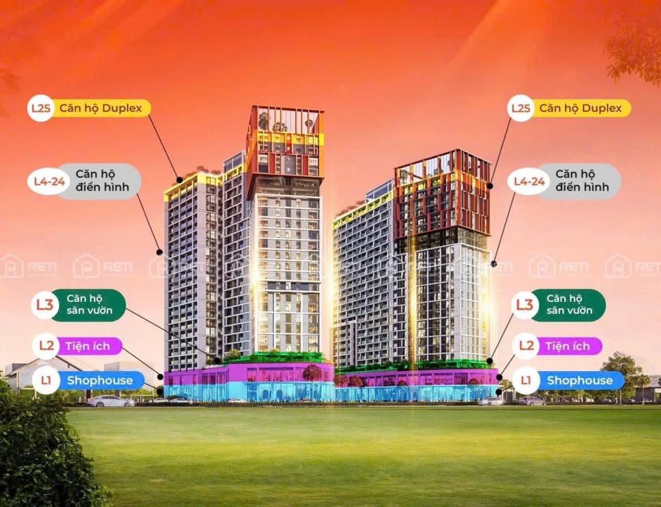 Căn hộ Sun Cora Tower Đà Nẵng 53m² giá 2.609 tỷ - Sân vườn thoáng mát, view sông đẹp!
