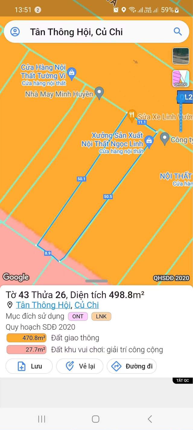 Đất nền Tân Thông Hội, Củ Chi 498.8m² giá thương lượng - Đầu tư sinh lời lâu dài!