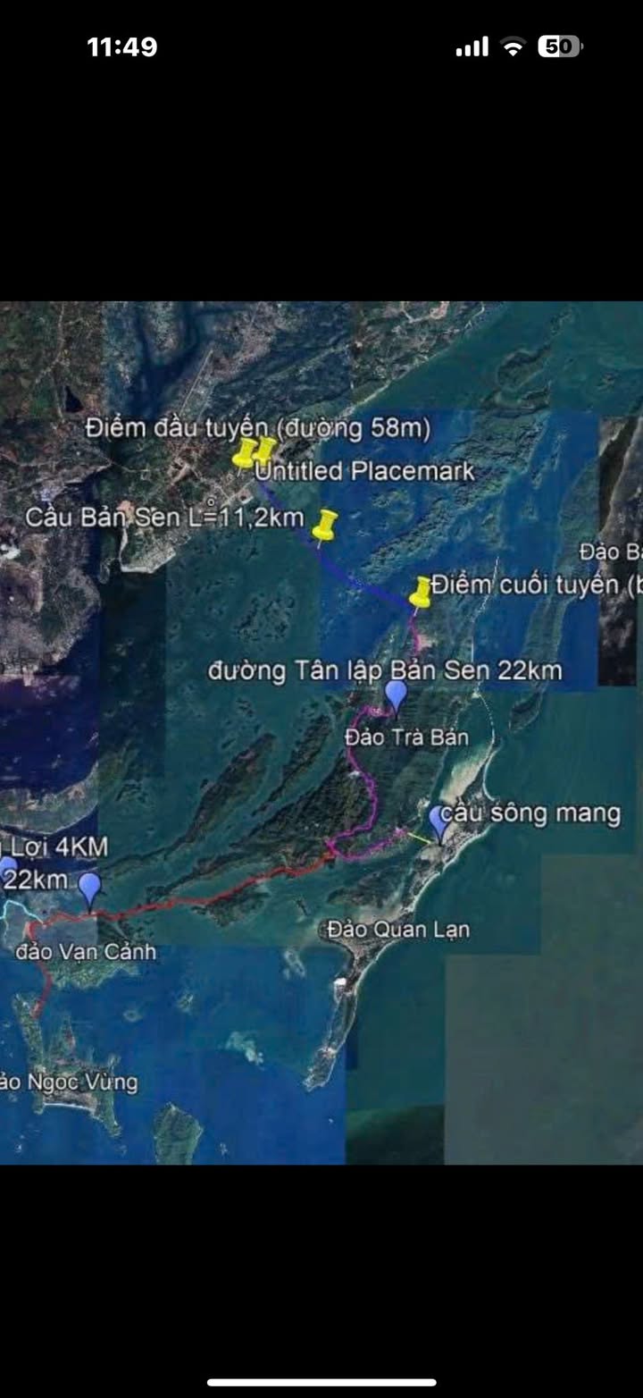 Đất thổ cư Tân Lập, Vân Đồn 1467m² giá 3 tỷ - View biển tuyệt đẹp!