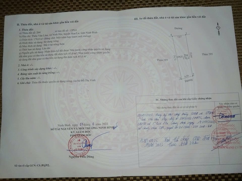 Đất nền Ninh Bình 170m² giá thỏa thuận - Hướng Nam, gần ngõ gốc đa