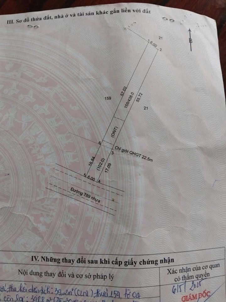 Đất nền 438m² mặt tiền đường 789, xã Đôn Thuận, chỉ 1.3 tỷ - Cơ hội đầu tư hấp dẫn!