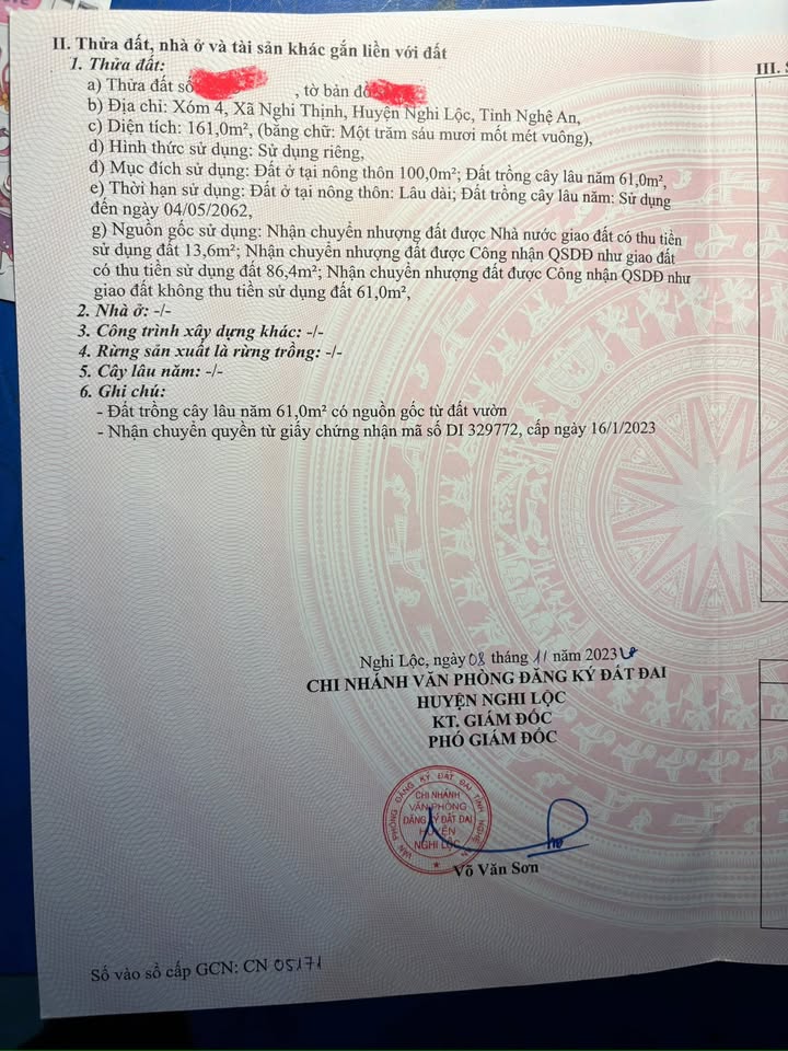 Đất Nghi Thịnh Nghi Lộc 161m² giá chỉ 9xx triệu - Cơ hội đầu tư tuyệt vời!