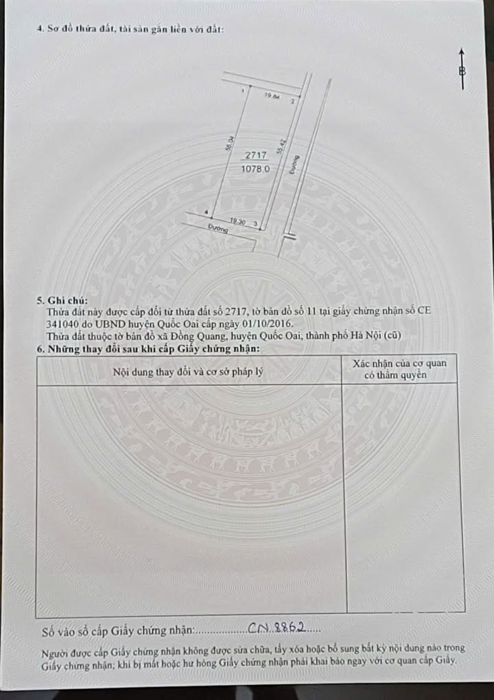 Đất nền Hưng Đạo, Quốc Oai 1078m² - Sổ hồng chính chủ, vị trí đắc địa!