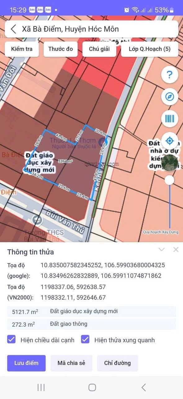 Đất nền Bà Điểm, Hóc Môn 5400m² giá 31 tỷ - Cơ hội đầu tư hấp dẫn!