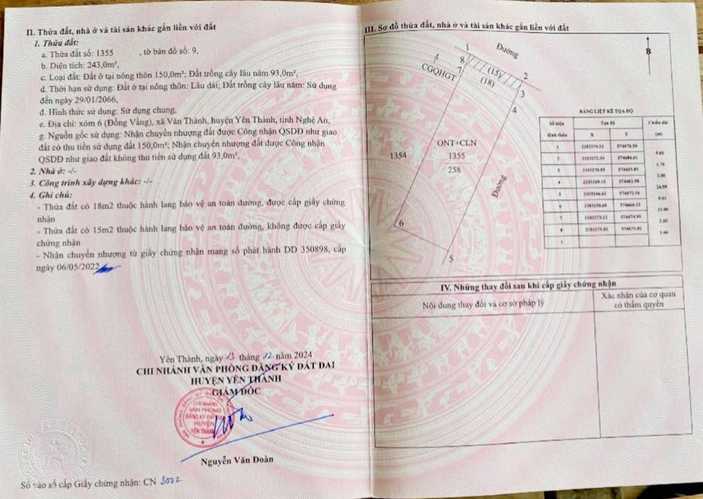 Đất ven thị trấn Yên Thành 260m² giá chỉ 1 tỷ - Đầu tư sinh lời ngay!