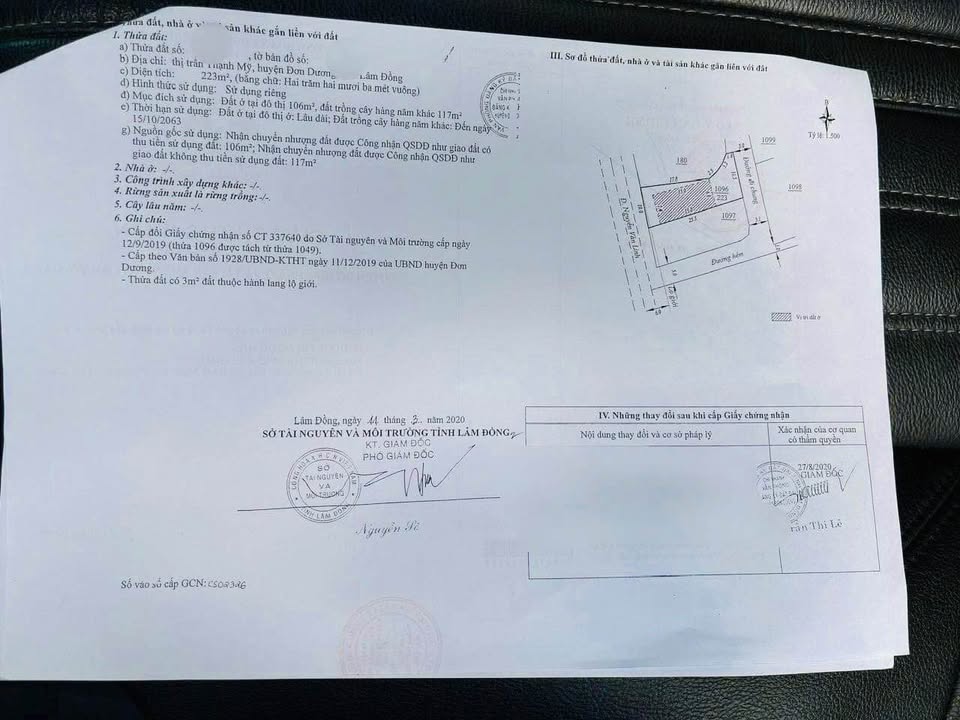 Đất đẹp 2 mặt tiền đường Nguyễn Văn Linh, Lâm Đồng 223m² - Giá bán nhanh chỉ 1.9 tỷ!