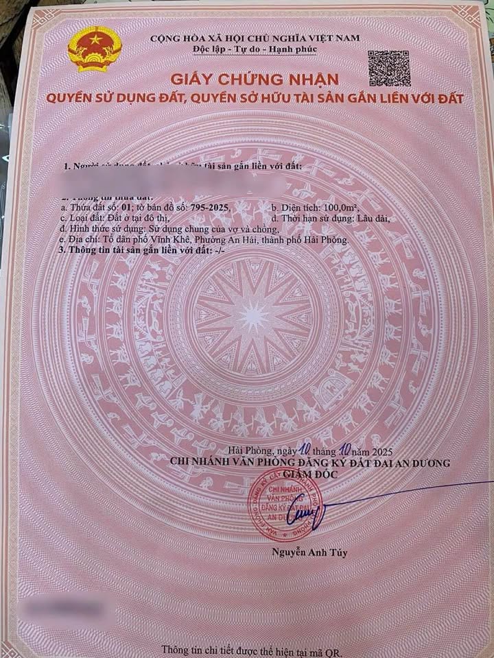 Lô đất mặt đường 208 An Dương 100m² giá 5.2 tỷ - Đầu tư sinh lời ngay!