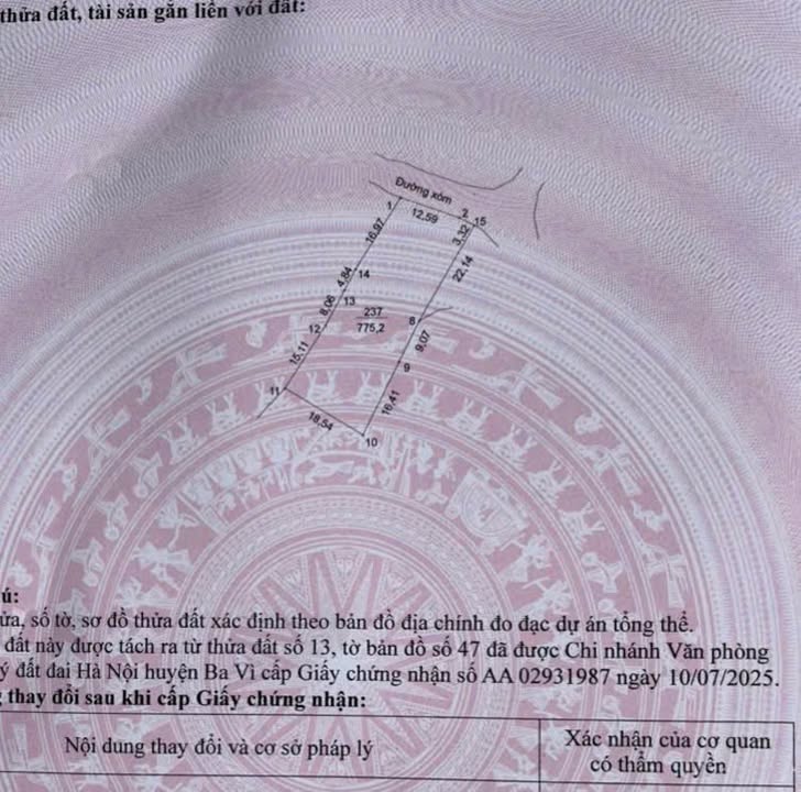 Đất nền Ba Trại - Ba Vì 775m² giá thỏa thuận - Cơ hội đầu tư sinh lời!