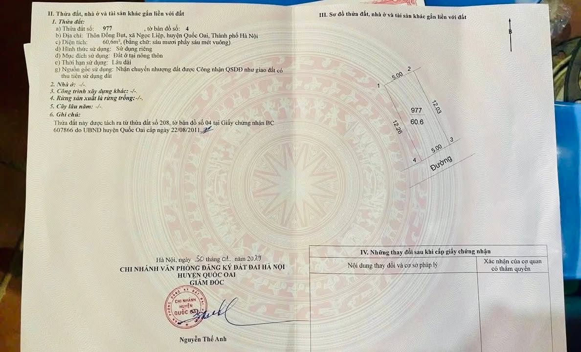 Đất nền chính chủ xã Ngọc Liệp, Quốc Oai 60m² giá 3.51 tỷ - Vị trí đắc địa gần KCN!