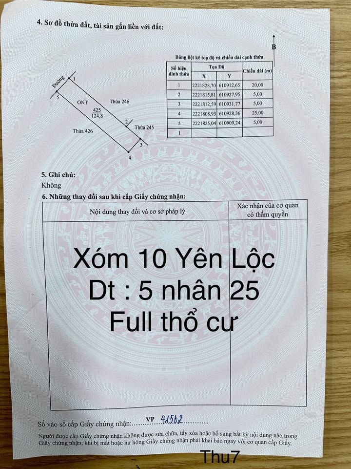 Đất nền Yên Lộc, Kim Sơn 125m² giá 600 triệu - Đầu tư sinh lời lý tưởng!