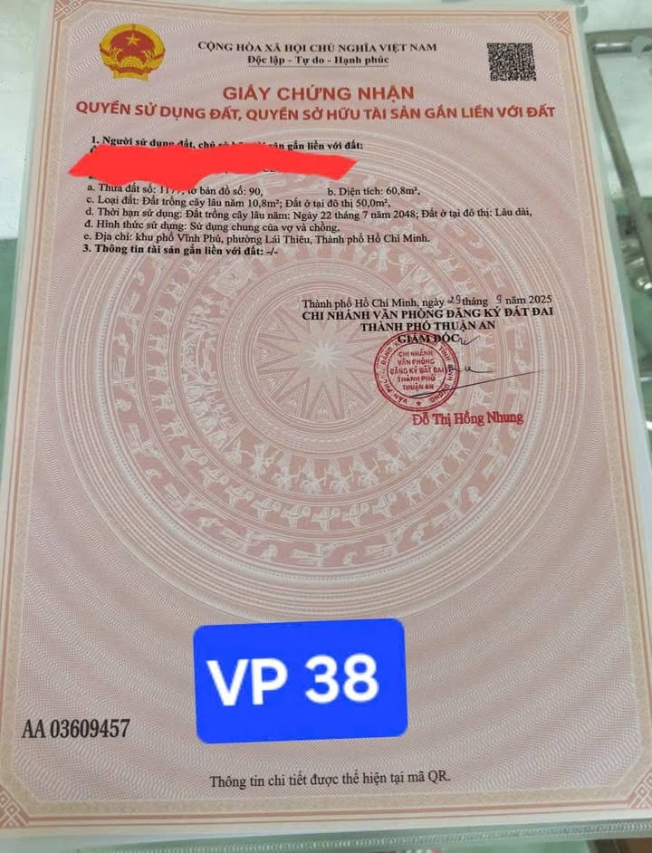 Bán đất Vĩnh Phú, Thuận An 60m² giá 3.4 tỷ - Đường rộng, vị trí đắc địa!