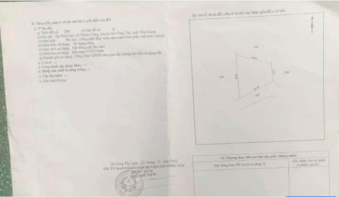 Đất mặt tiền 4m tại Phú Thành, Tiền Giang 785m² giá 1 tỷ - Cơ hội đầu tư tuyệt vời!