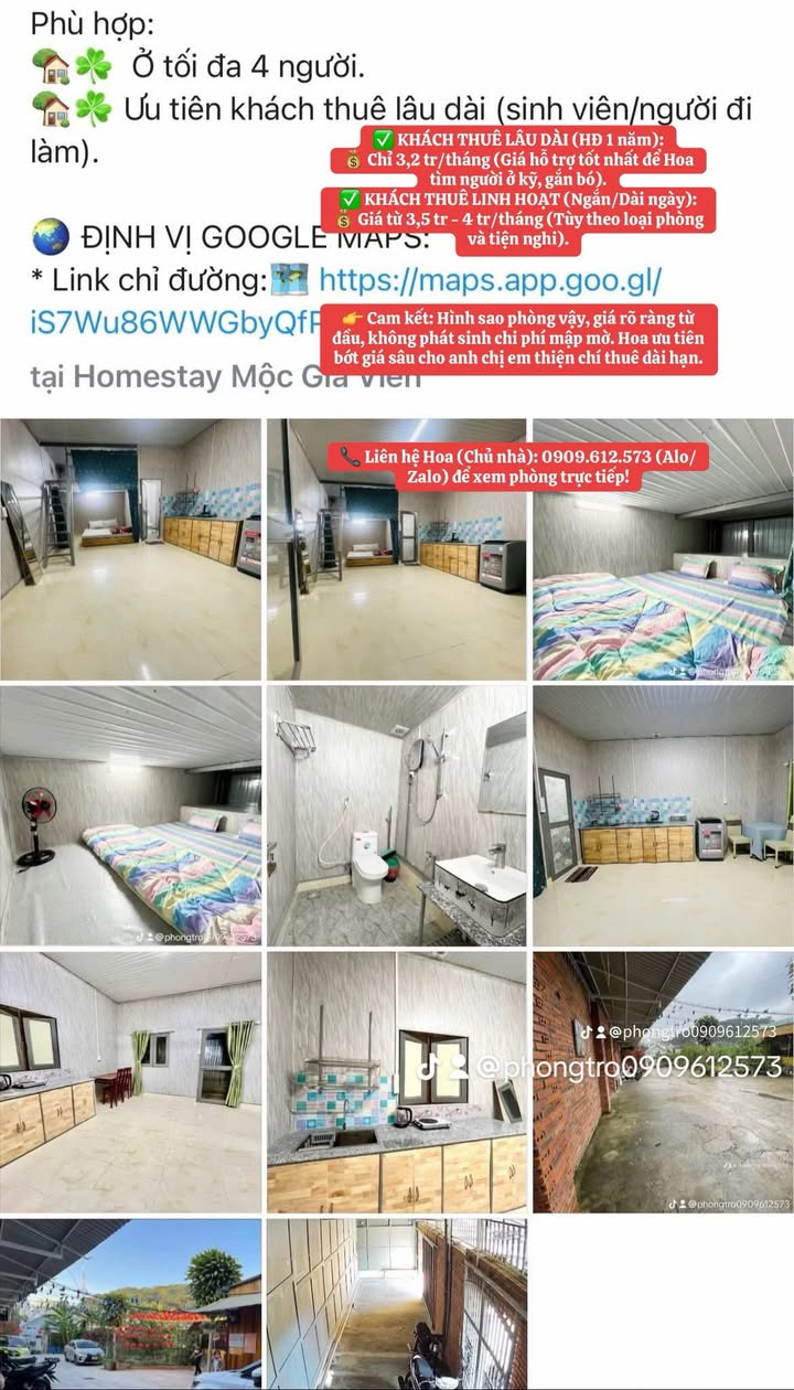 Phòng trọ Hẻm 11 Đường 3/4 Đà Lạt - Giá chỉ từ 3.200.000 VNĐ/tháng