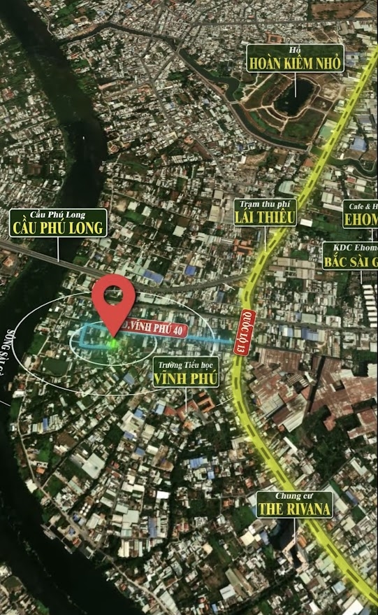 Bán đất hẻm 40 Vĩnh Phú, 228,5m² - Vị trí đắc địa gần Cầu Phú Long!