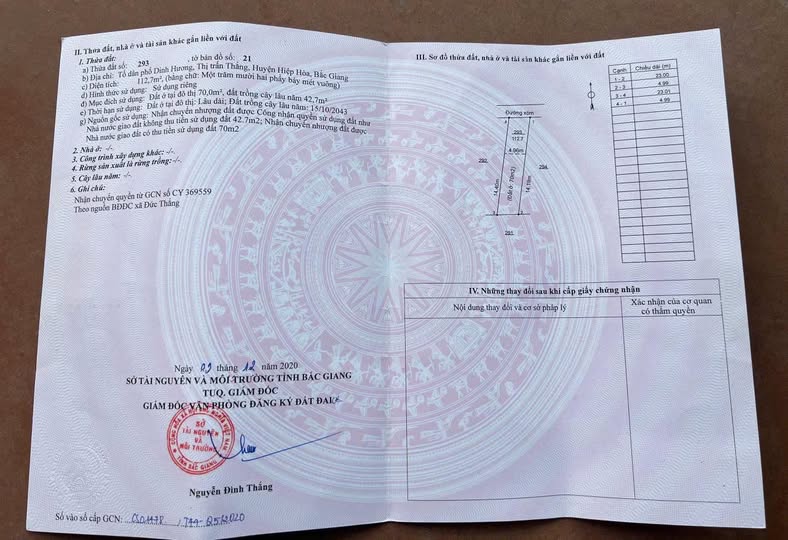 Đất thổ cư thôn Dinh Hương, xã Hiệp Hòa, 70m² - Đường thông các ngả!