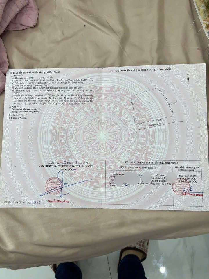 Đất đẹp Thôn Cẩm Toại Tây, Hòa Vang 308m² giá 1.55 tỷ - Đầu tư sinh lời ngay!