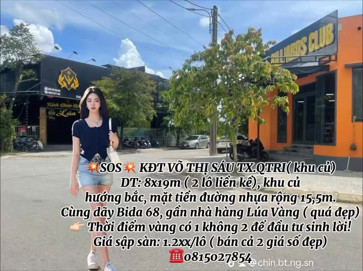 Đất nền KĐT Võ Thị Sáu, Thị xã Quảng Trị, 304m² - Cơ hội đầu tư sinh lời hiếm có!